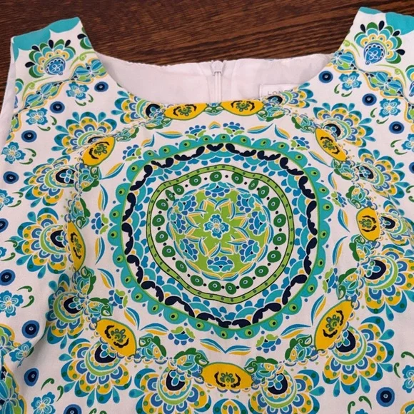 London Times Elegant Gray and White Dress - Picture 4 of 4